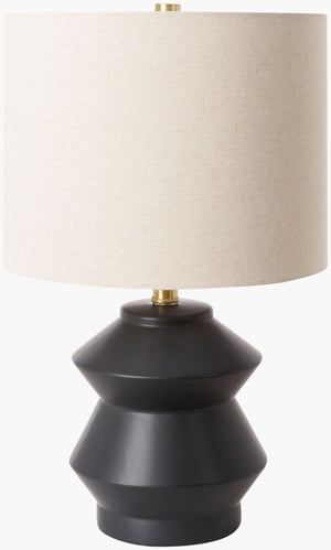 Livabliss Edison Ceramic Base Table Lamp with Linen Shade for Nightstand or Living Room EDS-002
