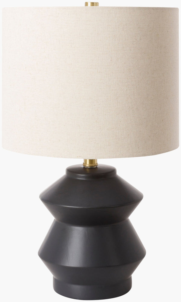 Livabliss Edison Ceramic Base Table Lamp with Linen Shade for Nightstand or Living Room EDS-002