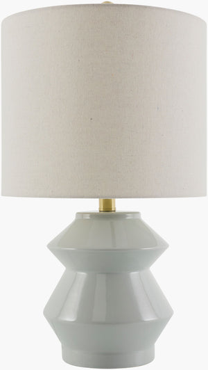 Livabliss Edison Ceramic Base Table Lamp with Linen Shade for Bedside or Desk Warm Glow EDS-005