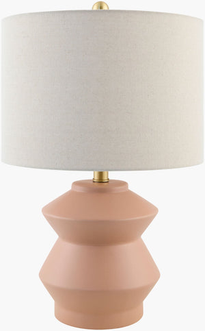 Livabliss Edison Ceramic Base Table Lamp with Linen Shade for Bedside or Desk Surfaces EDS-007