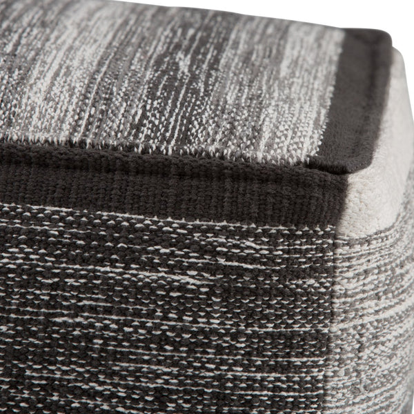 English Elm Naya Cube Pouf - Handcrafted Grey Melange Accent For Stylish Seating & Footstool In Any Room B136P159268