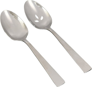 Lenox Oneida Nocha Everyday Flatware Serving Spoons, Set of 2 Metallic, STAINLESS METAL H098002F