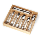 Cambridge Madison 62-Piece Stainless Steel Flatware Set with Wooden Tray