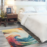 Nourison Celestial CES07 Machine Made Power-loomed Borderless Design Indoor Only Modern  Rug Wave, Multicolor 100% Polypropylene 99446815873