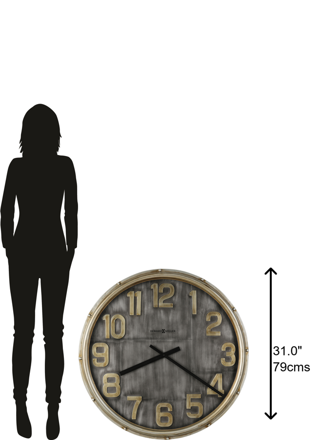 Hekman Furniture 625750 Oversized Metal Wall Clock - Vintage Aged Design With Quartz Movement For Timeless Elegance  Brender Gallery Wall Clock 625750
