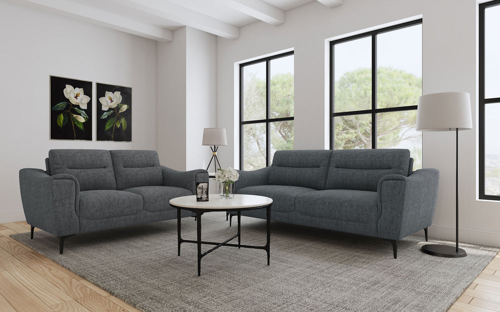 English Elm Oberle Tufted Sofa and Loveseat Set with Pocket Coil Seats for Modern Living Rooms B062S01617