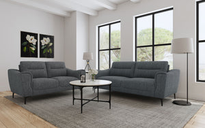 English Elm Oberle Tufted Sofa and Loveseat Set with Pocket Coil Seats for Modern Living Rooms B062S01617