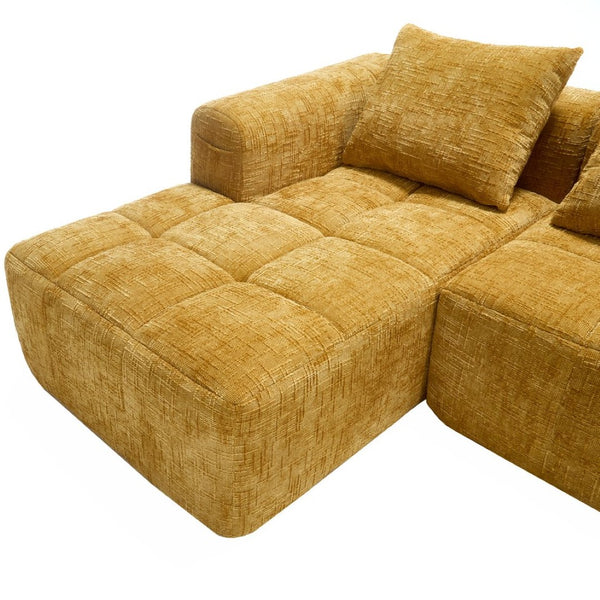 English Elm United Modern Chenille 98.42-Inch Modular L-Shaped Sectional Sofa With Chaise & Side Pockets W1568S00147-GIGA