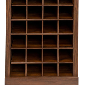 English Elm brown Modular 28-Bottle Wine Cabinet Buffet Cabinet - Dark Melamine Finish, 28-Slot Storage, Compact_x0015_ Walnut Brown W331P266135