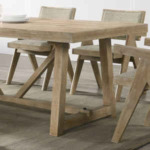 English Elm Dining Round Table 54" Diameter Rustic Warm Finish 30" Height Elegant Nailhead Style Design Oak 88.1 L x 42.4 W x 7 H B2741P286428