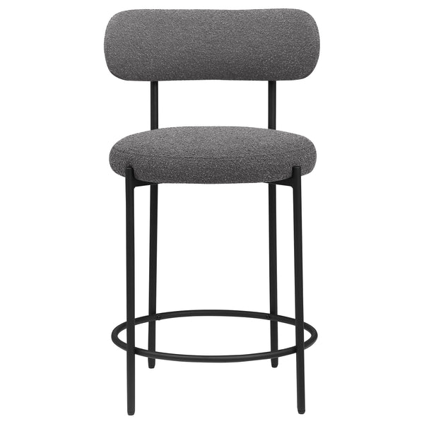 English Elm Concord Grey Boucle Counter Stools Set Of 2 - Stylish, Comfortable Chairs For Kitchen & Bar Use B062P299857