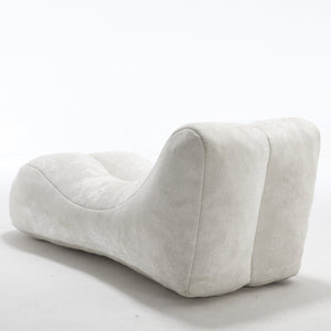 English Elm Creative Bean Bag Sofa Chair with Plush Superfiber Cover and Soft Foam Filling for Luxe Comfort White W1996P266258