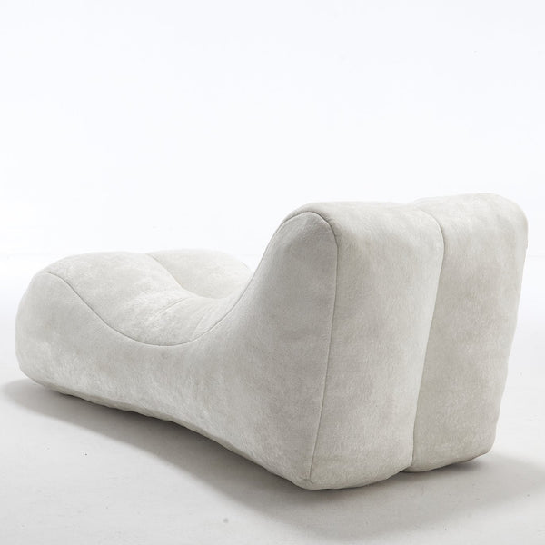 English Elm Creative Bean Bag Sofa Chair with Plush Superfiber Cover and Soft Foam Filling for Luxe Comfort White W1996P266258