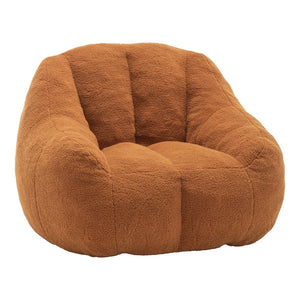 English Elm Bean Bag Chair Oversized Faux Fur Memory Foam Lounge Seat for Dorm or Living Room Yellow W2200P302136
