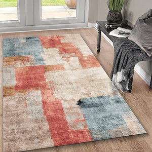 English Elm TOUCAN Ivory Multi 5'x7' Washable Non-Slip Area Rug — Low Pile, Durable, Kid & Pet Friendly, Foldable B186P261396