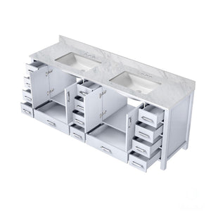 English Elm White Double Bath Vanity With Luxurious Carrara Marble Top - Elegant Storage & Soft-Close Design B2731P258965-GIGA