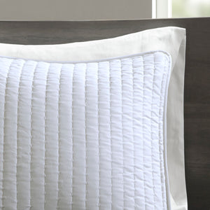 English Elm 3 Piece Keaton Reversible Quilt Set Full/Queen – Brushed Microfiber, Channel Stitching, Antimicrobial Freshness Protection White 15.35 L x 17.72 W x 7.87 H B035129031