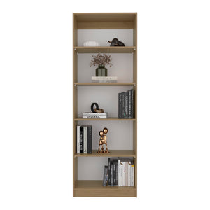English Elm Verdi Bookcase Xs - Stylish 4-Shelf Storage Solution In Macadamia/White For Small Spaces B092P315585-GIGA