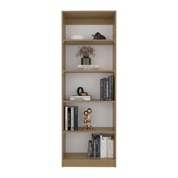 English Elm Verdi Bookcase Xs - Stylish 4-Shelf Storage Solution In Macadamia/White For Small Spaces B092P315585-GIGA