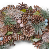 Christopher Knight Home® - Noble House - 18.5" Pine Cone and Glitter Unlit Artificial Christmas Wreath