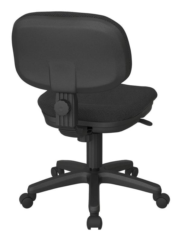 OSP Home Furnishings Basic Task Chair with Pneumatic Height Adjustment and Lumbar Support for Home Office Shale SC117-295