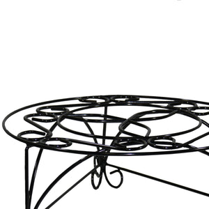 English Elm 6.25" Mosaic Cast Metal Plant Stand Black & Gold Finish with 14.4" Top, Sturdy Legs, Indoor Accent Decor B072115983