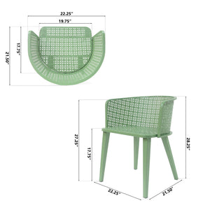 English Elm Christopher Knight Home® - Milan Outdoor Dining Chair Set of 2 — Rust-Resistant Iron Patio Chairs with Durable Weatherproof Design Green N775P229940G