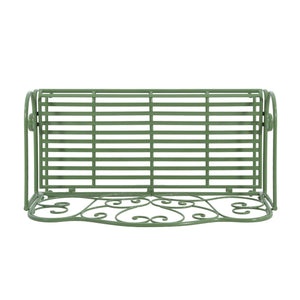 English Elm Christopher Knight Home® - Sunnydaze Iron Garden Bench with 41" Spacious Seating for Two, Timeless Elegant Outdoor Seating Design Matte Green N775P206861G