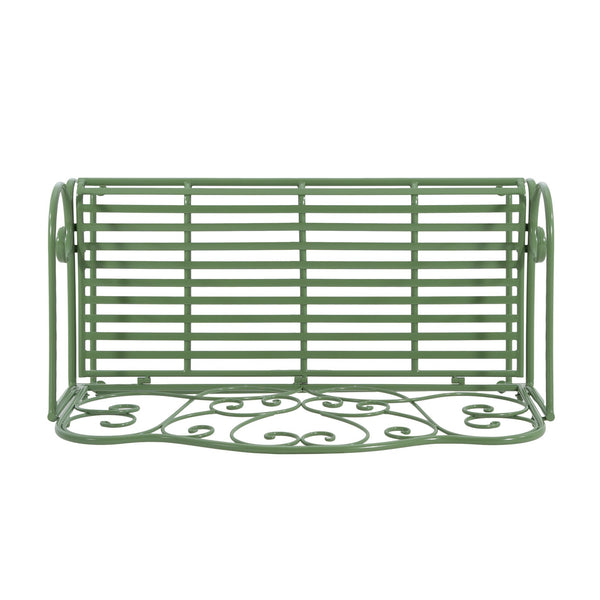English Elm Christopher Knight Home® - Sunnydaze Iron Garden Bench with 41" Spacious Seating for Two, Timeless Elegant Outdoor Seating Design Matte Green N775P206861G