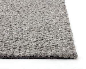 Sunpan Umea Hand-Woven Rug - Luxurious Artisanal Design with Eco-Friendly Wool for a Cozy Contemporary Home Silver