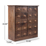 Christopher Knight Home® - Noble House - Terrell Handcrafted Boho Mango Wood Cabinet, Antique Natural