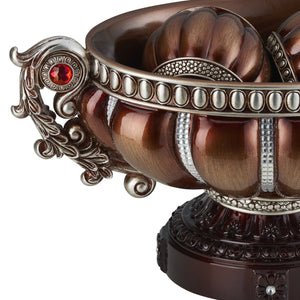 English Elm 8" Polyresin Decorative Bowl with Classical Greek Engravings and Antique Bronze Finish B072116428
