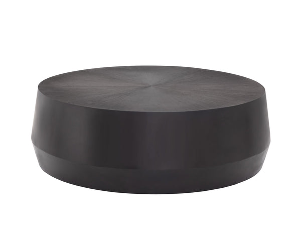 Sunpan Creed Coffee Table - Hand-Etched Iron Design with Drum Base, Perfect for Modern Living Spaces Large - 48W x 48D x 15H