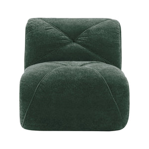 English Elm Armless Modular Cloud Sofa Plush Velvet Tufted Cushions for Modern Living Rooms Green W714P387033