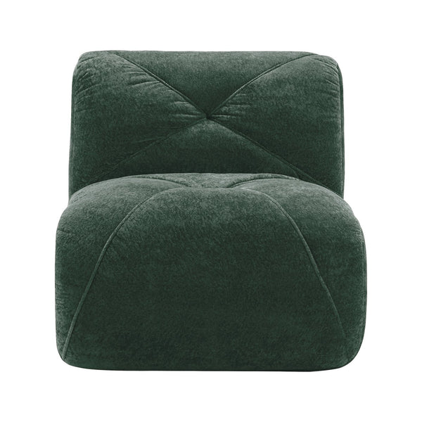 English Elm Armless Modular Cloud Sofa Plush Velvet Tufted Cushions for Modern Living Rooms Green W714P387033