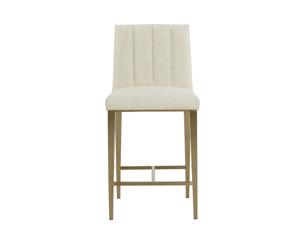 Sunpan WILBUR Counter Stool - Stylish Geralt Linen Upholstery with Durable Steel Legs for Everyday Comfort 112277