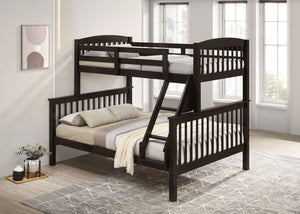English Elm Transition Twin Full Bunk Bed With Stylish Slat Design, Angled Ladder, And Full Safety Features B2741S00270-GIGA