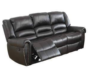 English Elm Modern Bonded Leather 3 Piece Living Room Set with Nailhead Trim and Tufted Back B011S02386
