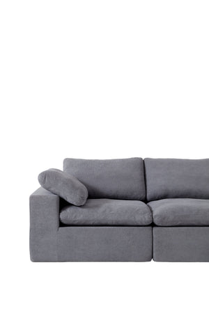 English Elm Chenille Oversized 3-Seater Sofa Couch with Double-Layer Plush Cushions, Ergonomic Arms & Lumbar Support W1960S00009