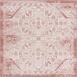 Unique Loom Outdoor Aztec Coba Machine Made Border Rug Rust Red, Ivory 10' 0" x 10' 0"