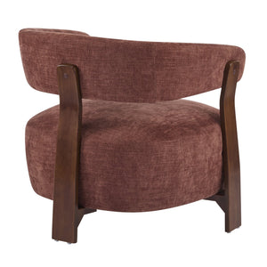 English Elm Christopher Knight Home® - accent Arm Chair with Bent Wood Legs and Plush Upholstery, Modern Minimalist Comfort & Stability Coral,Walnut 29 L x 27.75 W x 21 H N776P368458R