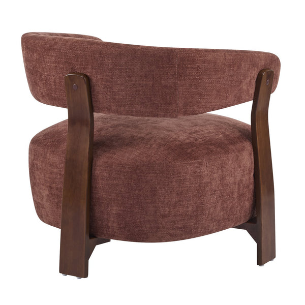 English Elm Christopher Knight Home® - accent Arm Chair with Bent Wood Legs and Plush Upholstery, Modern Minimalist Comfort & Stability Coral,Walnut 29 L x 27.75 W x 21 H N776P368458R