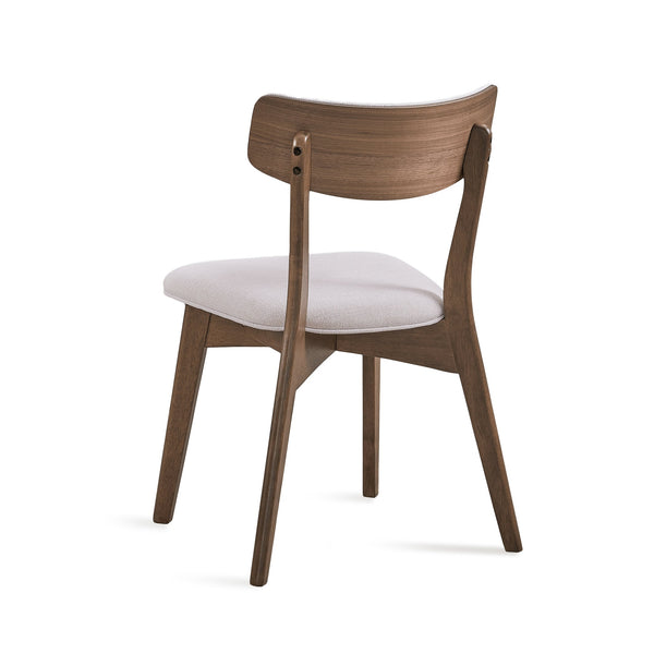 English Elm Caleb Mid-century Upholstered Dining Chair Set of Four with Tapered Oak Legs Light Beige,Walnut N768P282333W
