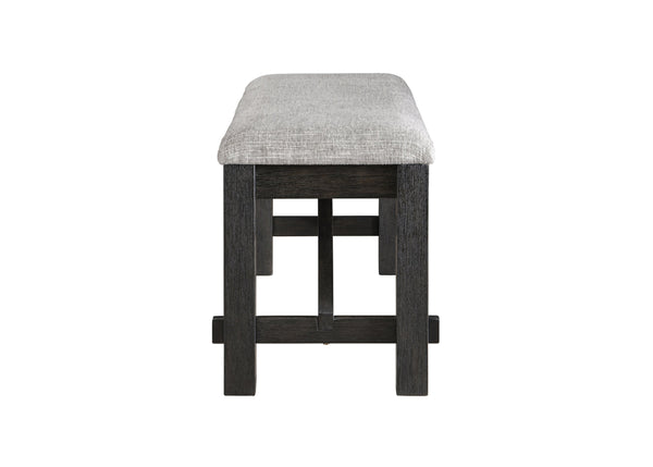 English Elm 8pc Cottage Solid Wood Extendable Trestle Dining Set with Upholstered Chairs and Bench B011S01672