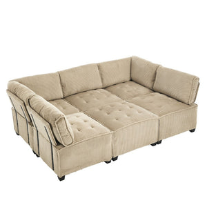 English Elm United We Win U-Shaped Modular Sectional Sofa - Cozy 6-Seat Couch With Reversible Chaise & Pet-Friendly Design W1568S00155-GIGA