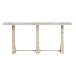 Crestview Collection Coastal Console Table – Rustic Mango Wood With Cathedral Supports For Timeless Living Room Style White Solid Wood Cvfnr4615