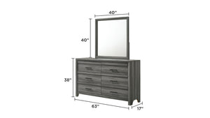 English Elm Denver Modern Style Wood Mirror Gray — Sleek Square Bedroom Accent, Elegant Wall Décor, Functional Charm B009P272308