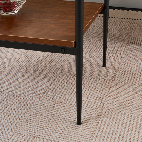 English Elm Set Of 2 Modern Rectangle End Tables With Tempered Glass Top & Mdf Shelf For Stylish Living Rooms W241P184253-GIGA