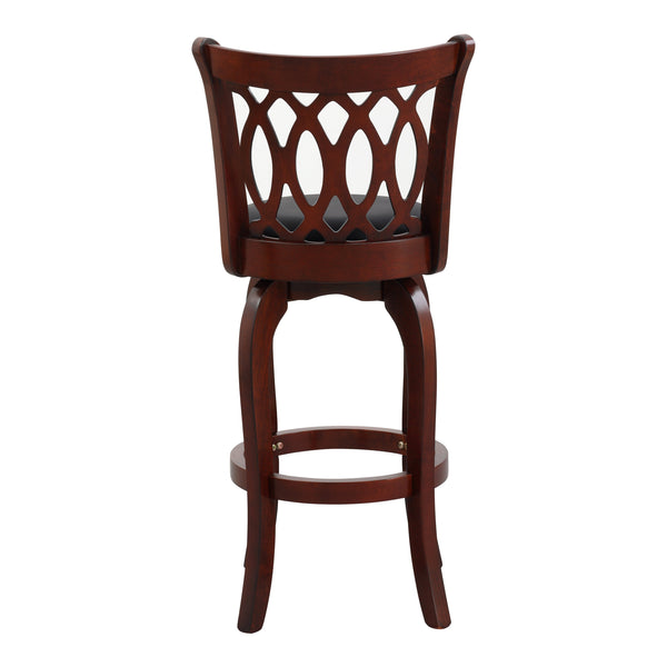 English Elm Comfortable Swivel Pub Height Chair - Stylish Dark Cherry Faux Leather, Solid Wood, 360° Rotating Design B011P238917
