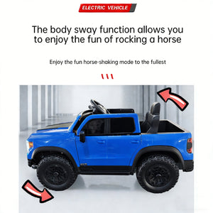 English Elm 12v Kids Ride-on Toy Car with Parental Remote Shock Absorbing Safe Slow Start Blue W1760P426782